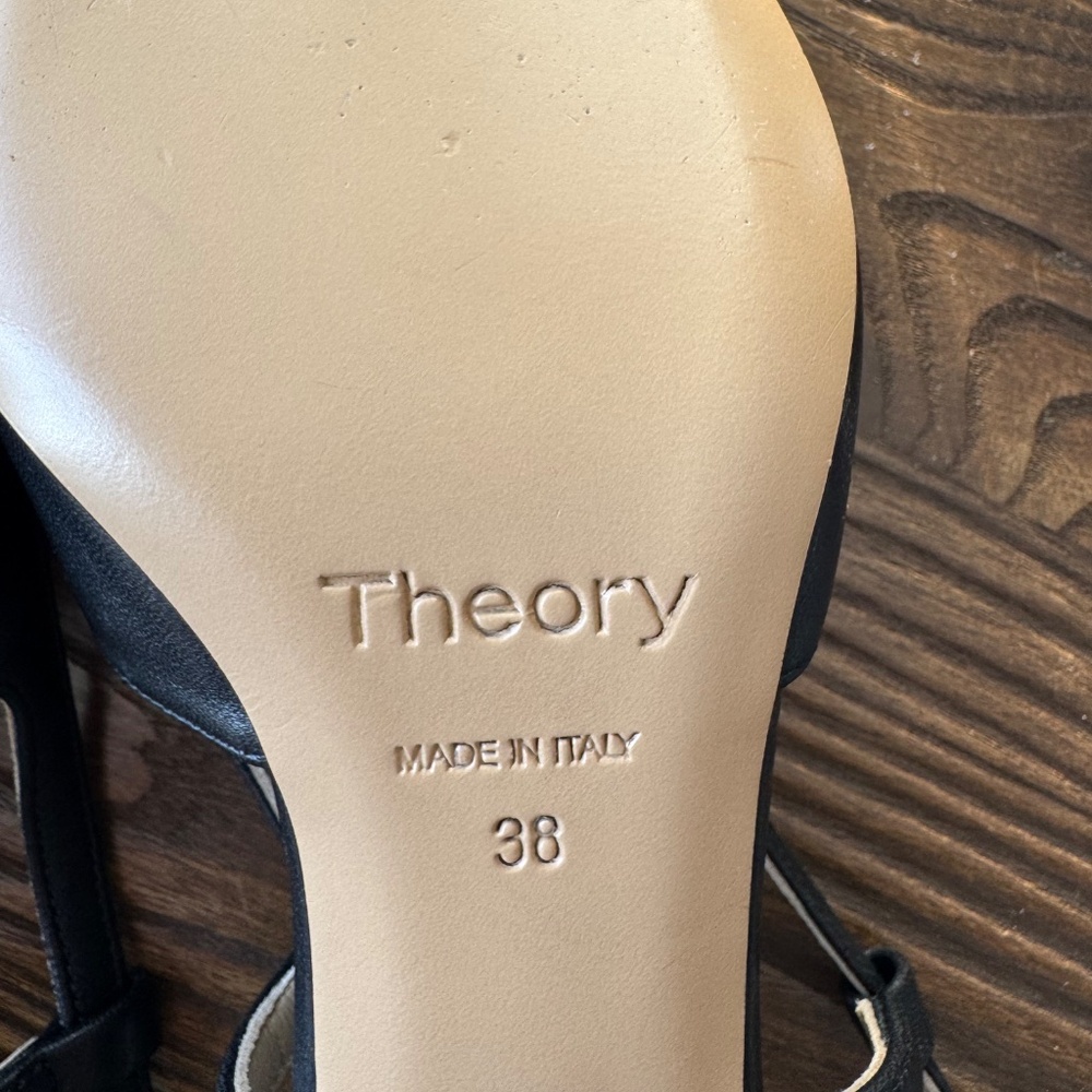 Women’s Theory Micro Slingback Pump~Leather~Black~New - Picture 7 of 11